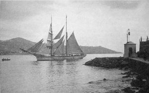 Sailing ship entering the Port