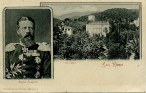 Cartolina con Villa Zirio e l'immagine del futuro Kaiser